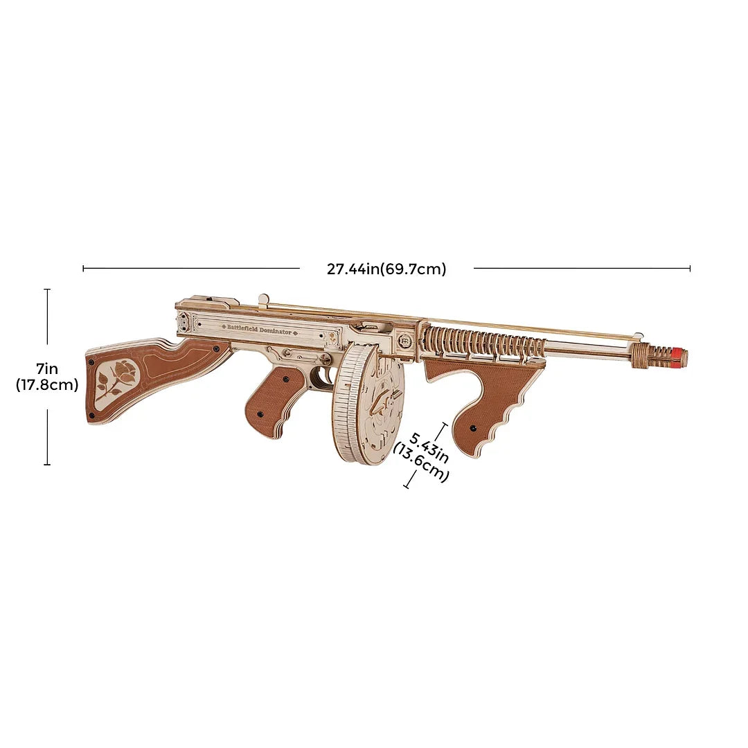 Thompson Submachine Gun 3D Wooden Puzzle for Adults and Teens