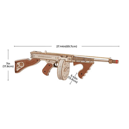 Thompson Submachine Gun 3D Wooden Puzzle for Adults and Teens