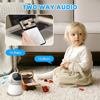 5G Indoor WiFi Camera HD 360° dual-frequency Surveillance Security Camera, Night Vision, Auto Tracking , and Baby Monitoring Camera