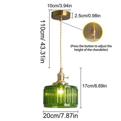 LED Crystal Green Chandelier Hanging Ceiling Lights for Dining Room or Kitchen Island