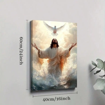 Framed Jesus Inspiring Canvas Painting - Wall Art - Ideal Gift for Home, Wall & Room Decor Suitable for Bedroom