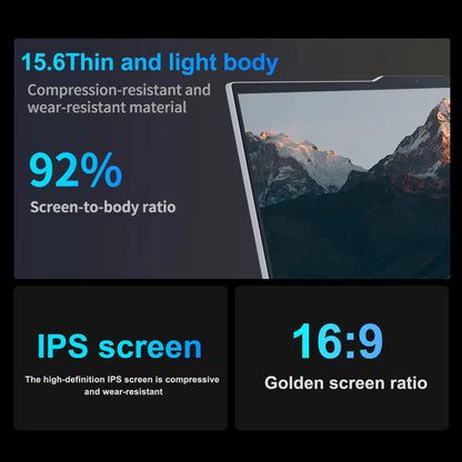 15.6" Ultra Slim Intel Core i7 6500U Laptop Computer Windows 11 16GB DDR4 1TB SSD Notebook PC Fingerprint Unlock