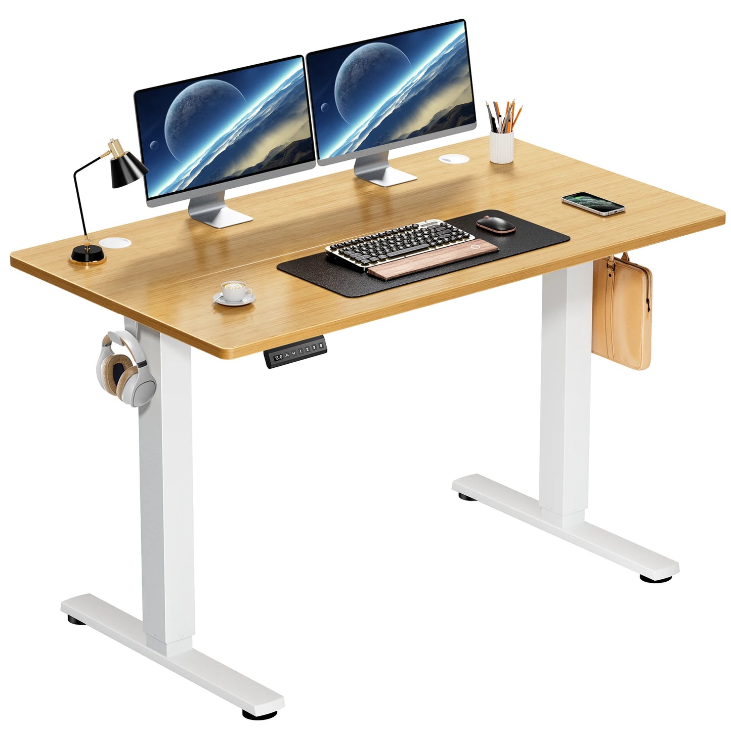 Electric Standing Desk - Height Adjustable 40x24 Inch Stand Up Sit Down Ergonomic Workstation
