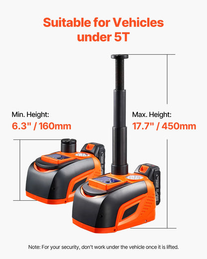 SucceBuy Electric Car Jack 5T Electric Scissor Jack with Electric Impact Wrench & LED Light & Remote Control for Sedan SUV Truck