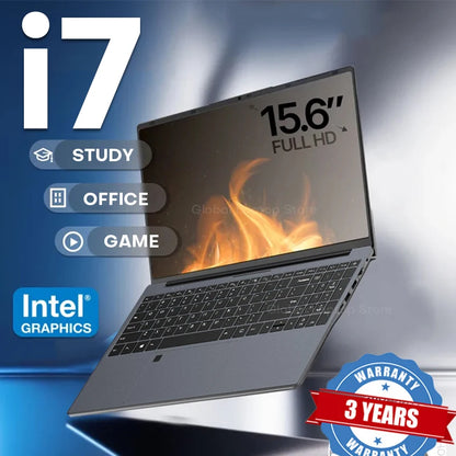 15.6" Ultra Slim Intel Core i7 6500U Laptop Computer Windows 11 16GB DDR4 1TB SSD Notebook PC Fingerprint Unlock
