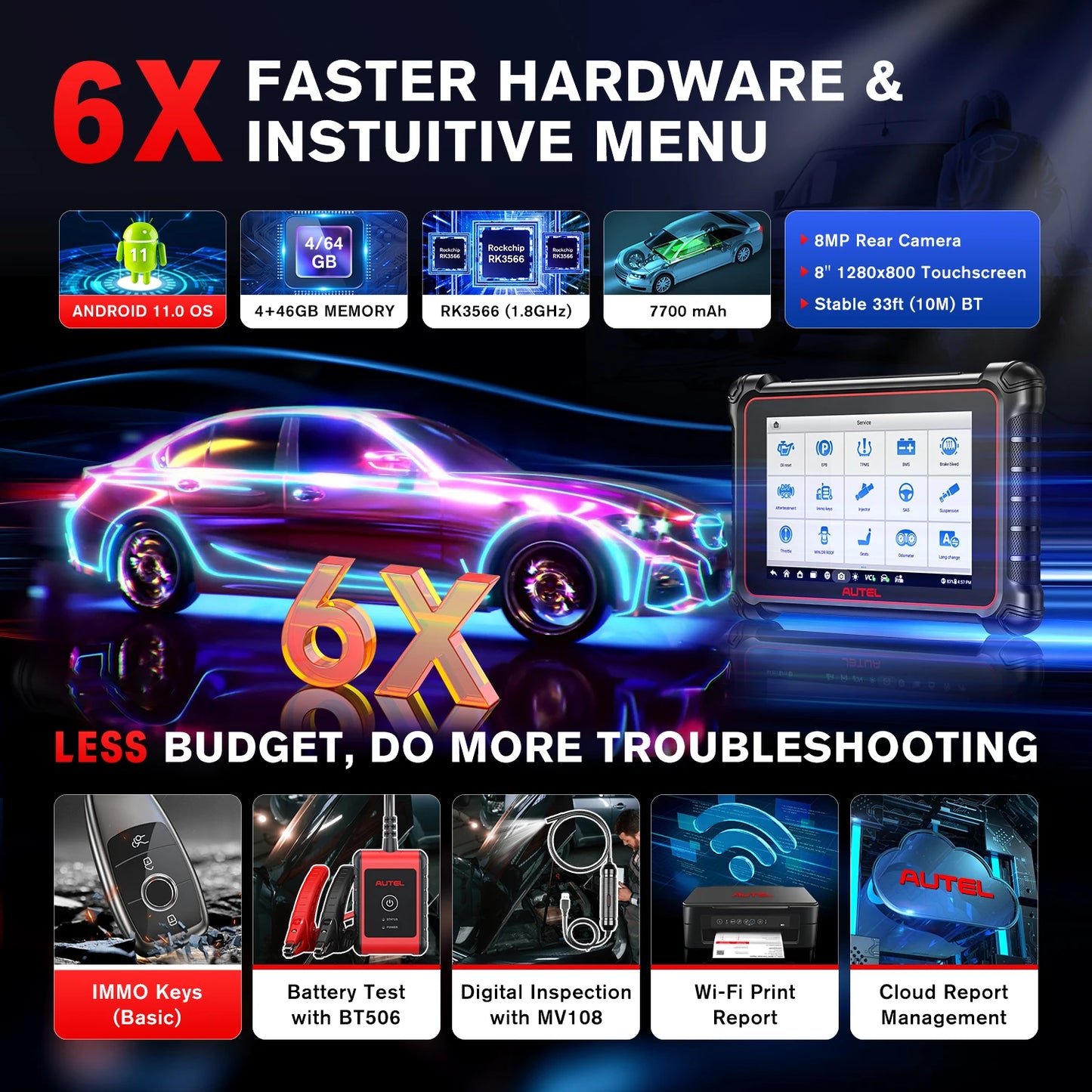 MaxiCOM MK900BT Bluetooth Car Diagnostic OBD2 Scanner