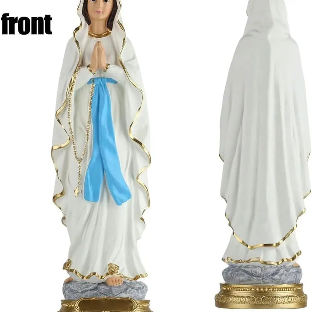 15.3 inch Lourdes Virgin Mary Statue, Catholic Blessed Mother Resin Figurine for Home & Church, Prayer and Decor Gift