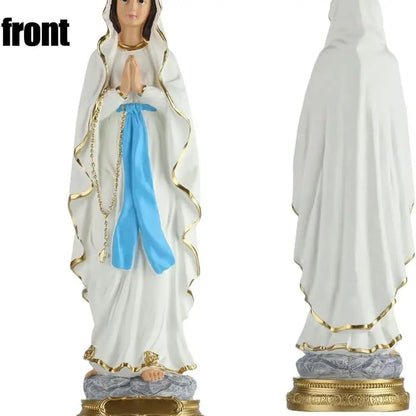 15.3 inch Lourdes Virgin Mary Statue, Catholic Blessed Mother Resin Figurine for Home & Church, Prayer and Decor Gift