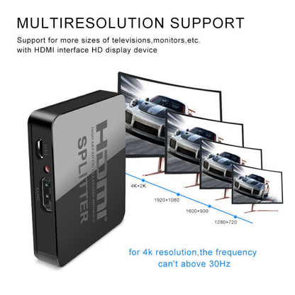 Plug & Play HDMI-Compatible Video Splitter  Switch