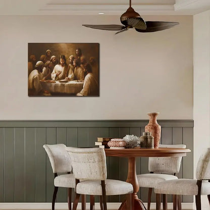 Jesus and the Last Supper Wall Decor Painting, - Christian Poster for Dining Room, Church, Home, Bedroom, and Living room