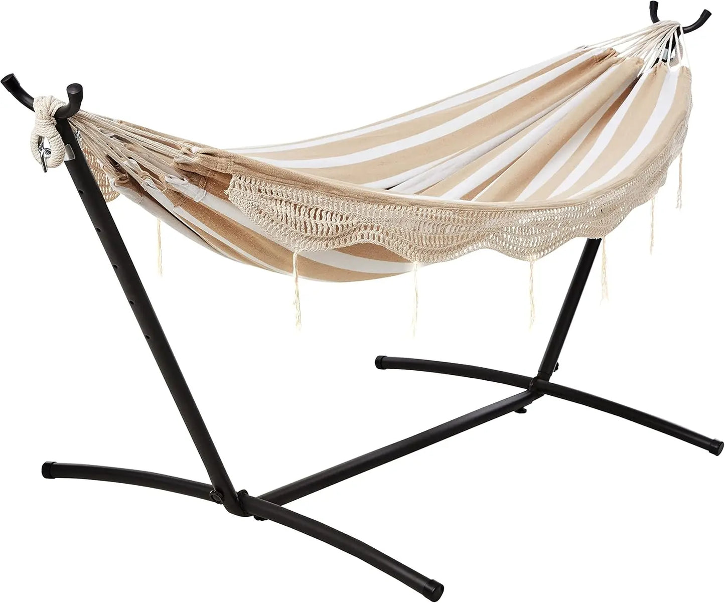 Double Hammock with Steel Stand and Carrying Case, 450 lb. Capacity