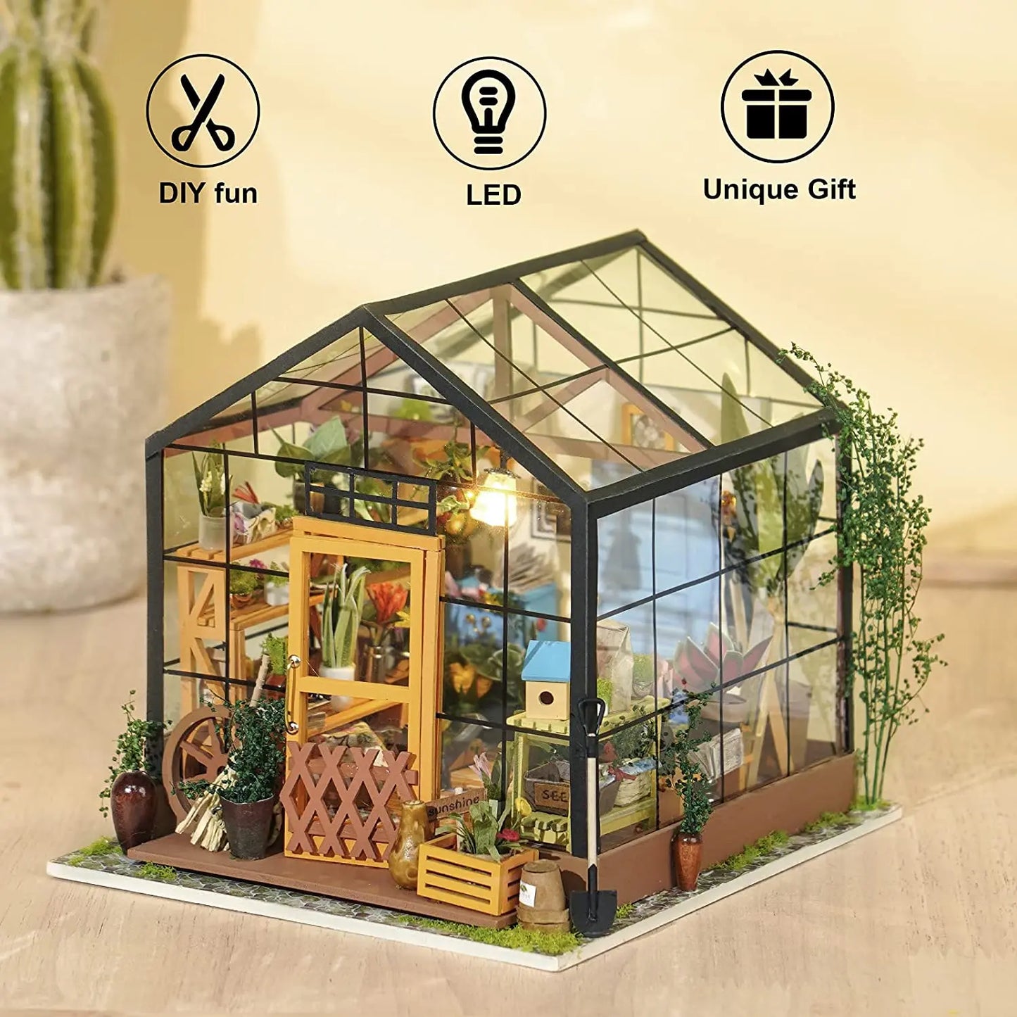 Miniature Greenhouse Wooden Kit