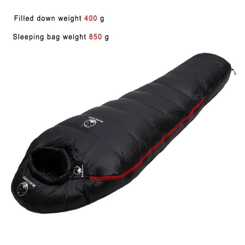 Very Warm White Goose Down Filled Adult Mummy Style Sleeping Bag