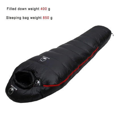 Very Warm White Goose Down Filled Adult Mummy Style Sleeping Bag