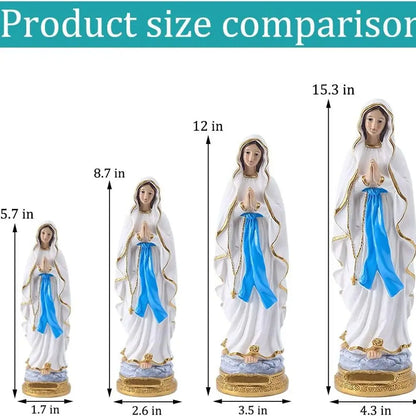 15.3 inch Lourdes Virgin Mary Statue, Catholic Blessed Mother Resin Figurine for Home & Church, Prayer and Decor Gift