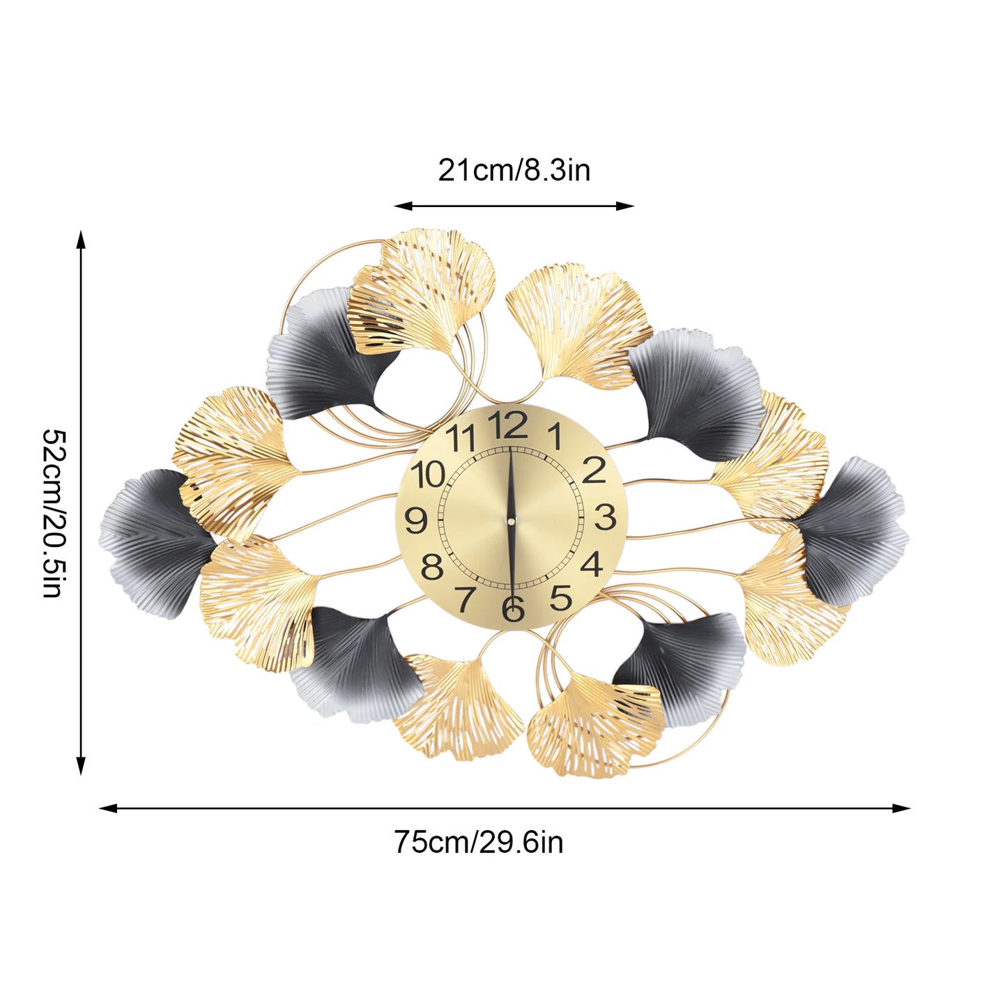 Large Wall Clock for Living Room Decor Gold Clock