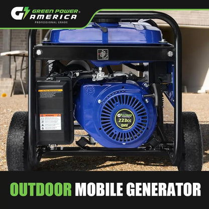 5000W Portable Gas Generator - Manual Start, Ideal for Backup Power, Home, Job Sites, Camping, EPA Approved