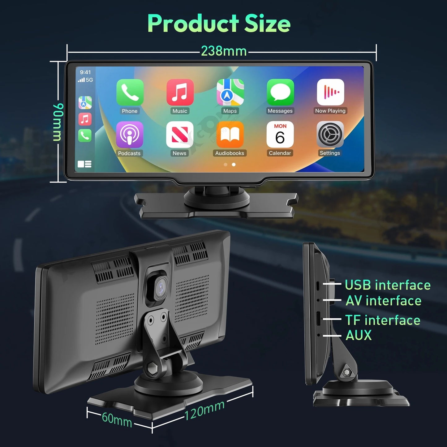 10.26" 4K Dash Cam Dashboard Video