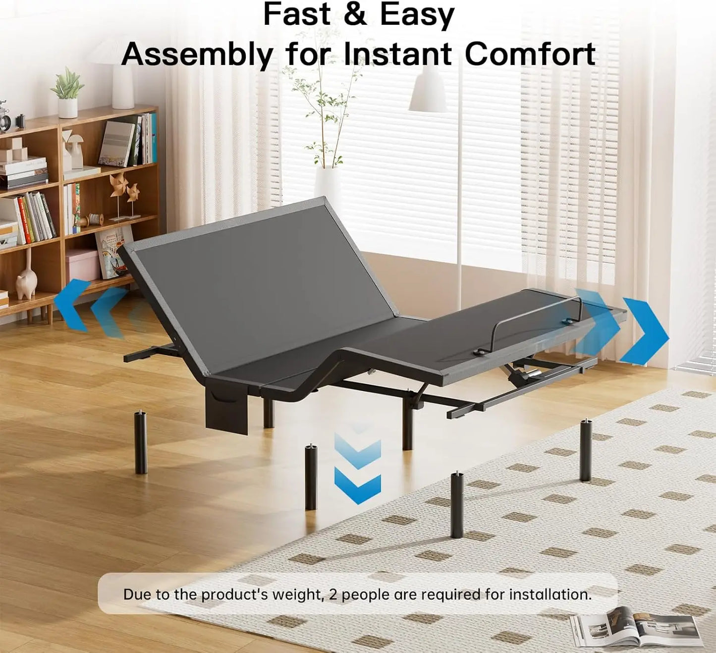Twin XL Adjustable Bed Frame with Head & Foot Incline