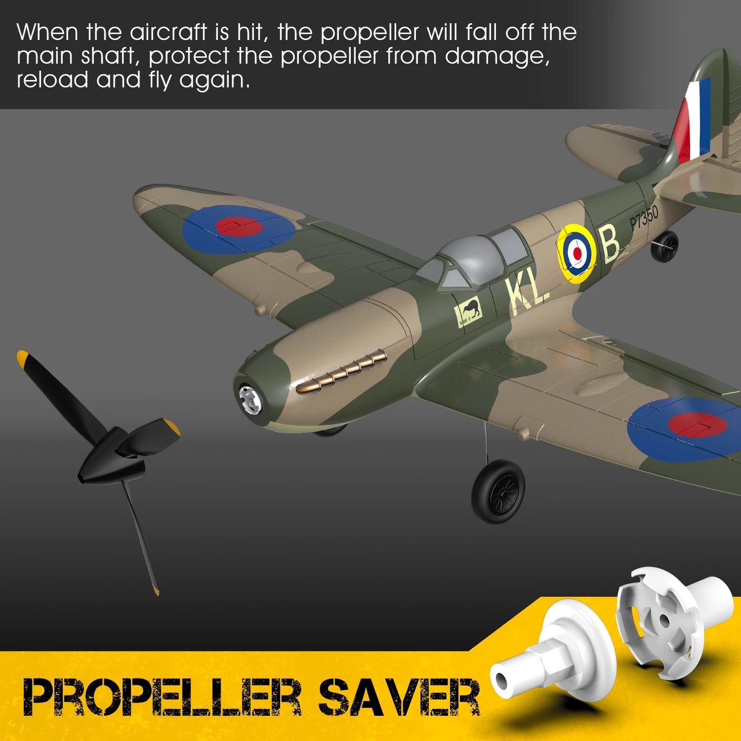 RC Spitfire 400 Plane, 2.4Ghz 4CH 6-axis Stabilizer System