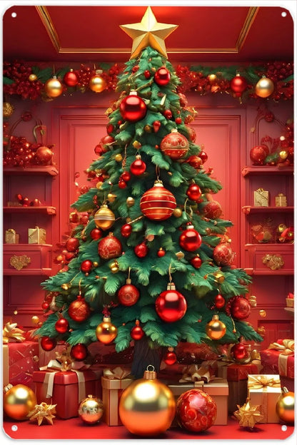 3D Flat, Christmas and Christmas Eve Metal Wall Decoration 8x12