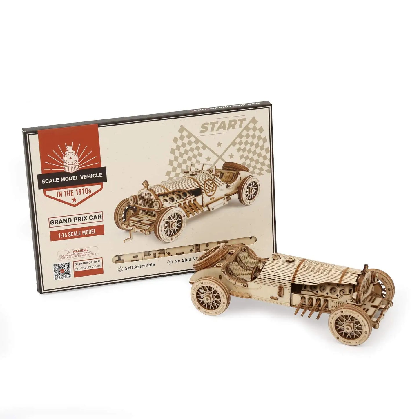 1:40 Scale Grand Prix Car Wooden 3D Puzzle Kit