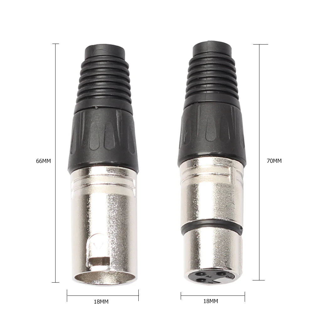 8pcs Zinc Alloy Case XLR 3 Pin Male Female Audio Adapter Plug Connector for Mic