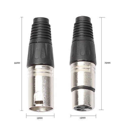 8pcs Zinc Alloy Case XLR 3 Pin Male Female Audio Adapter Plug Connector for Mic