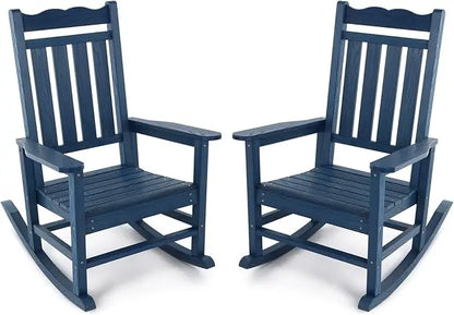 All-Weather Outdoor Rocking Chair, Porch Rocker with 400 lbs Weight Capacity, for Backyard, Fire Pit, Lawn, Garden and Indoor