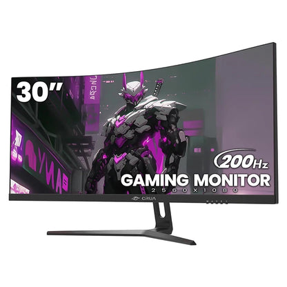 CRUA 30Inch Ultrawide Curved Monitor, 21:9 WFHD(2560x1080P) VA Computer Monitor