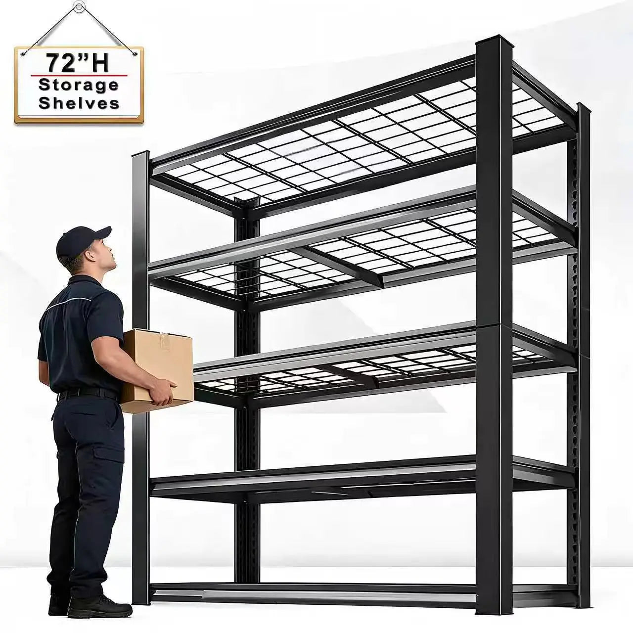 72" Adjustable Metal Shelving
