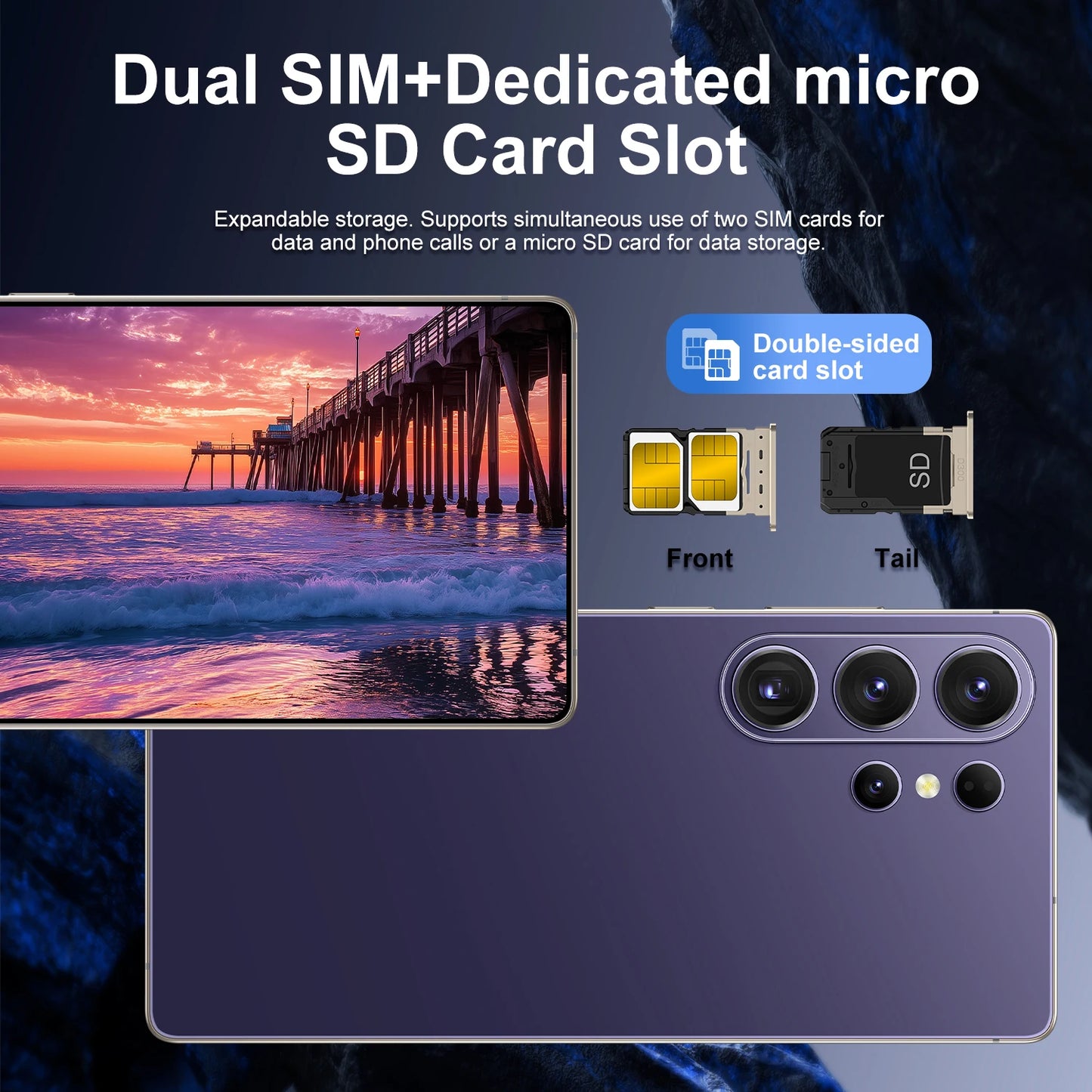 XS26 Ultra Smartphone 6.9Inch Android 10 3GB RAM 16GB ROM Face ID 4G Network Google Play Store Mobile Phones