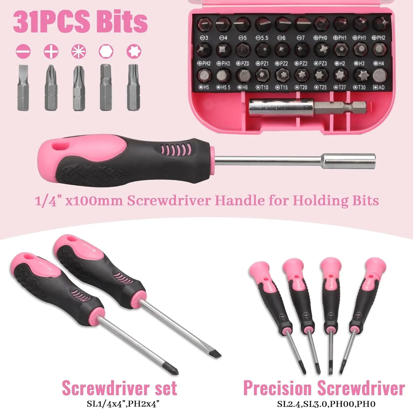 450-Piece Pink Tool Set