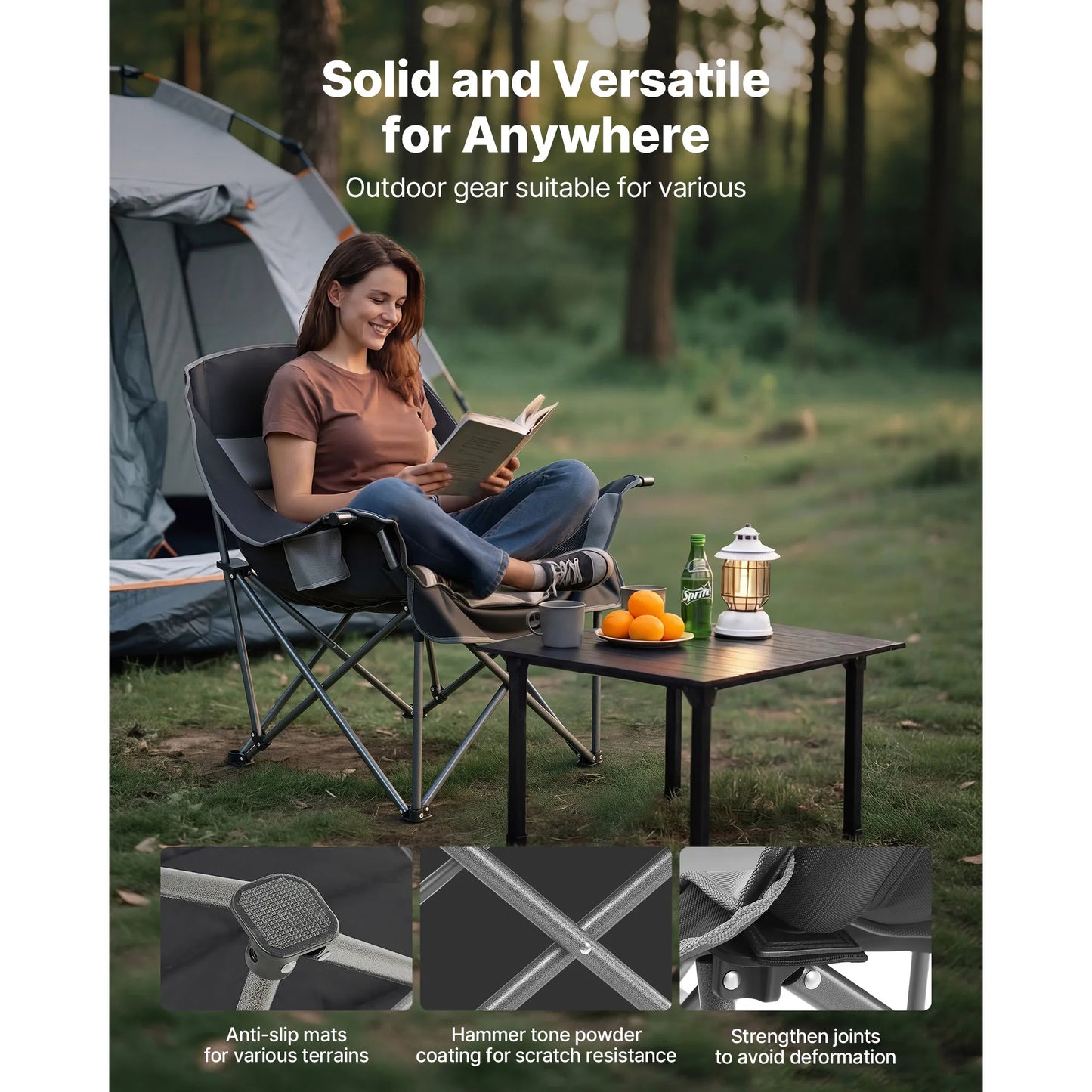 Oversized Camping Chairs With 450lbs Capacity