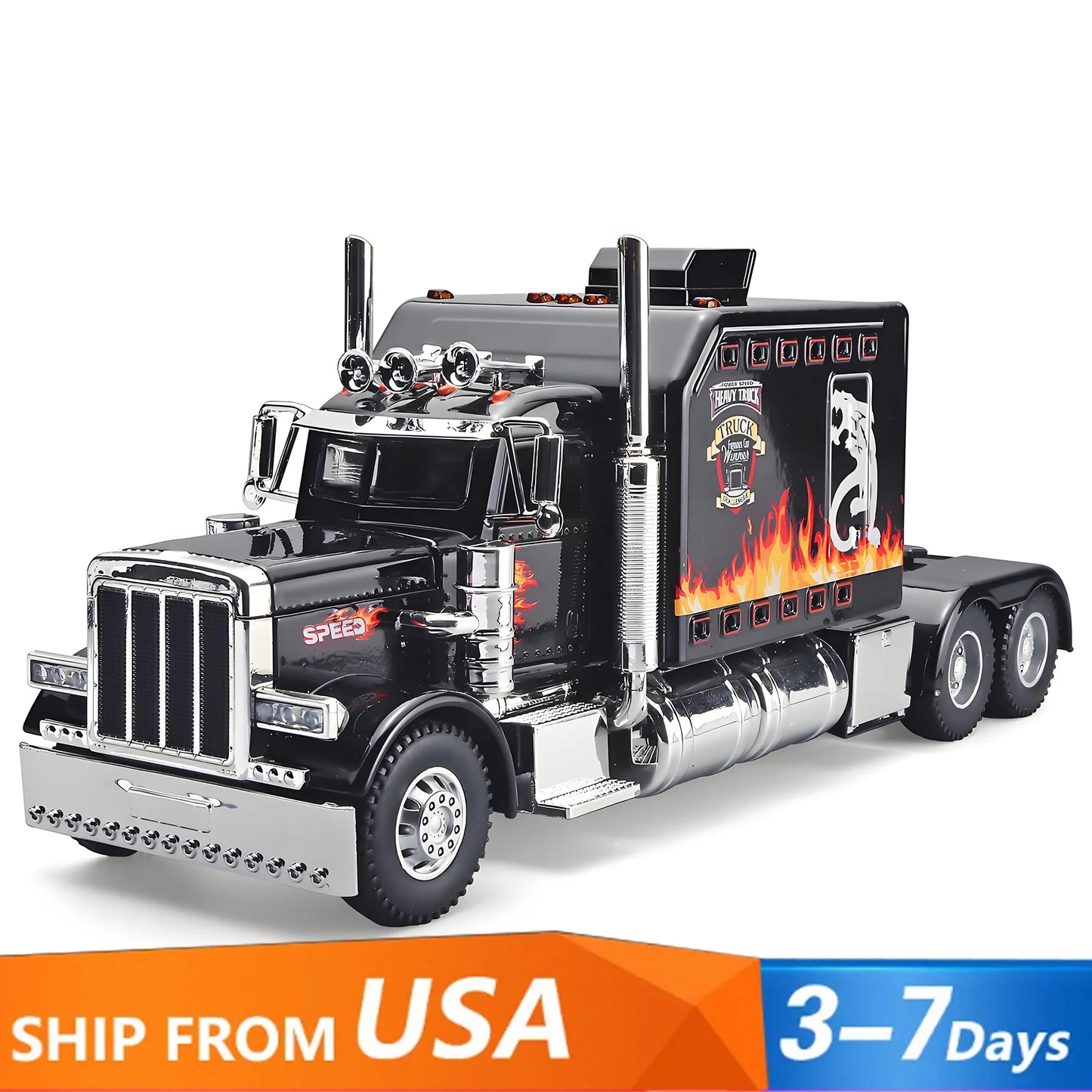 1:24 Scale Peterbilt 389 model, with lighting and sound