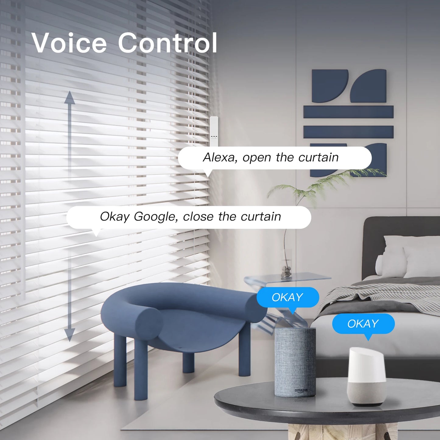 MOES Tuya WiFi Smart Motor Electric Chain Roller Blinds