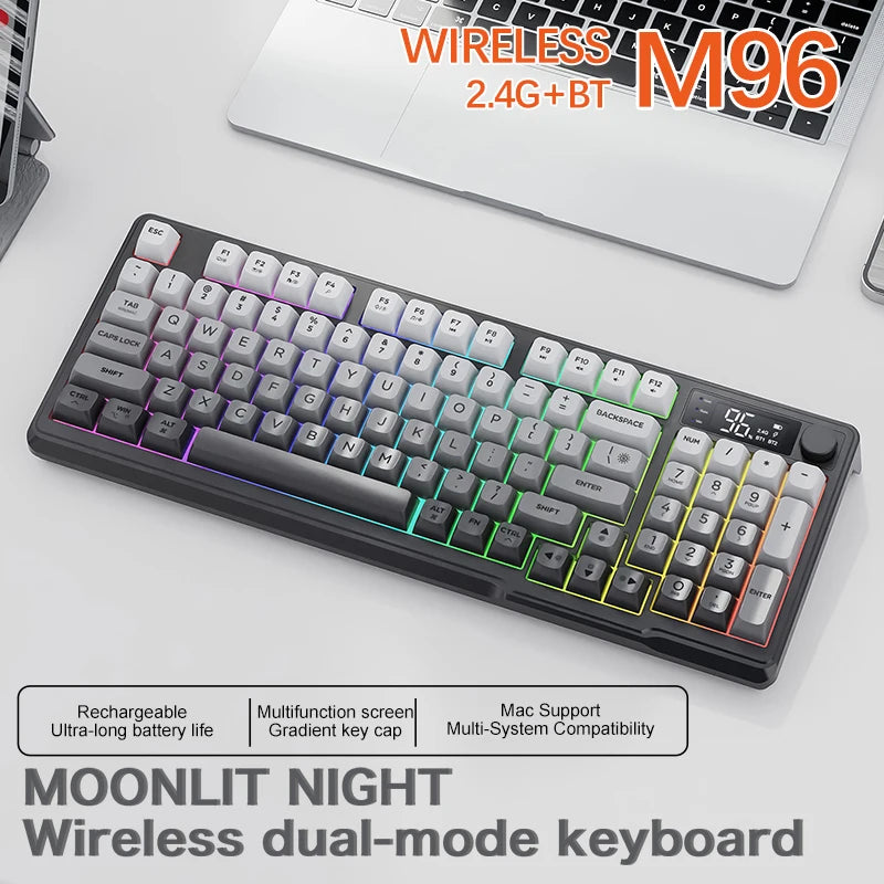 Wireless Keyboard Bluetooth Dual-Mode Connection, Multi-Device Linking, Ergonomic