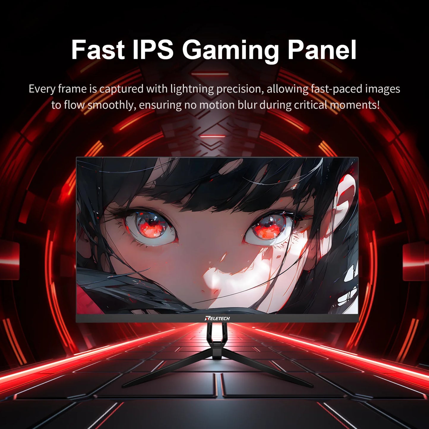 Reletech Monitor 23.8Inch 180Hz Gaming Monitor 1080P Fast IPS G-Sync/FreeSync HDR Support VESA Wall Mount Low Blue Light