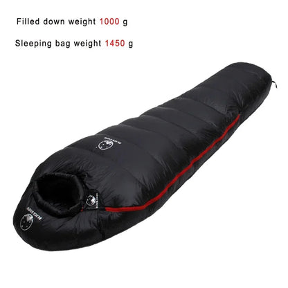 Very Warm White Goose Down Filled Adult Mummy Style Sleeping Bag