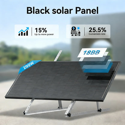 12.8V 200W Monocrystalline Solar Panel Module Off Grid PV Power Cells Waterproof for Roof Home Off Grid