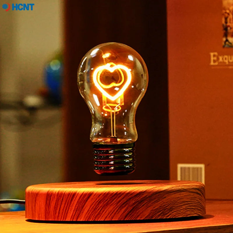 Levitating Magnetic Floating Bulb Desk Lamp With Automatic Rotating Light