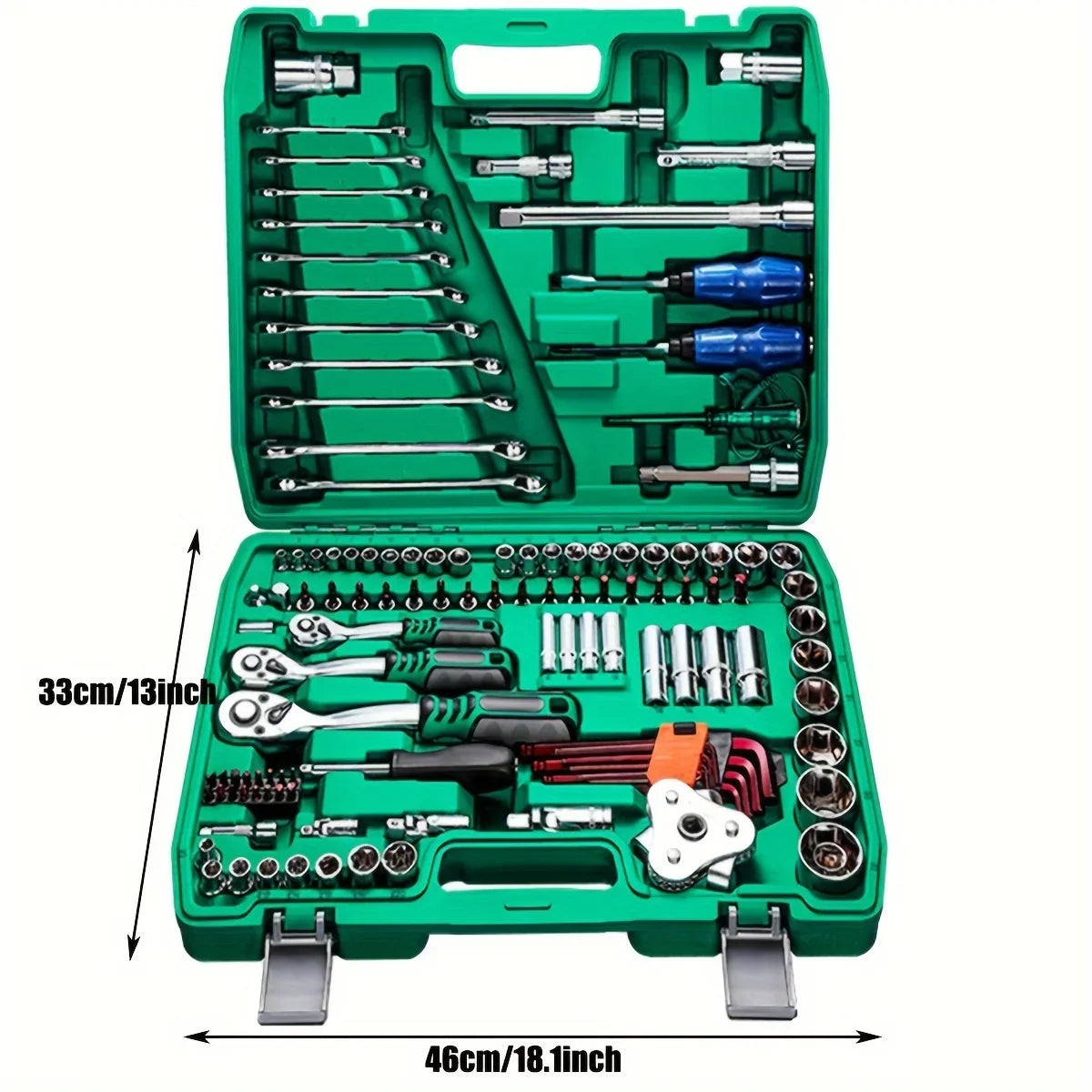 1/4 , 3/8, and 1/2 inch Socket and  Hand Wrench Set