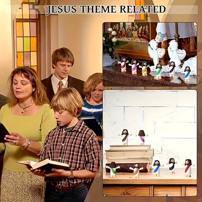 30pc mini Jesus statue & prayer card pack. "My Lord My God My Savior" keepsake.