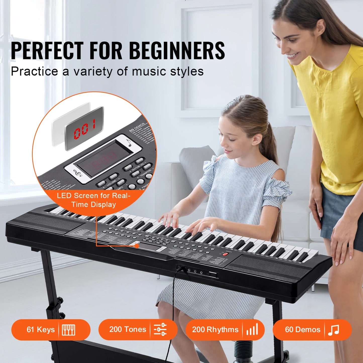 61 Key Portable Digital Keyboard