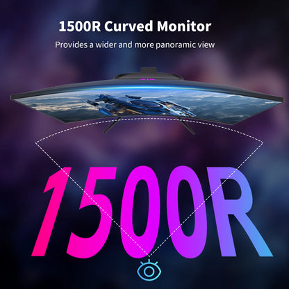 27" Curved Gaming Monitor, 1440P QHD 144Hz 120Hz Monitor 1500R HVA Panel, HDR400, Adaptive Sync, 400 nits