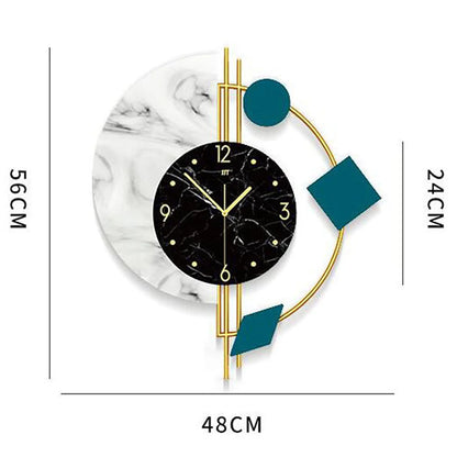 22" Marble Nordic Style Creative Luxury Wall Clock Non-Ticking Silent