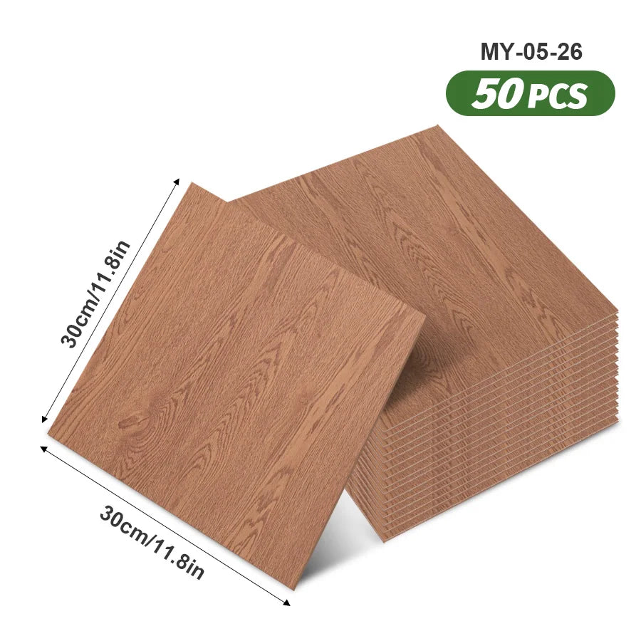 50pcs SXP Floor and Wall Tiles Peel and Stick 11.81x11.81in Self-Adhesive Applies to any Indoor Surface