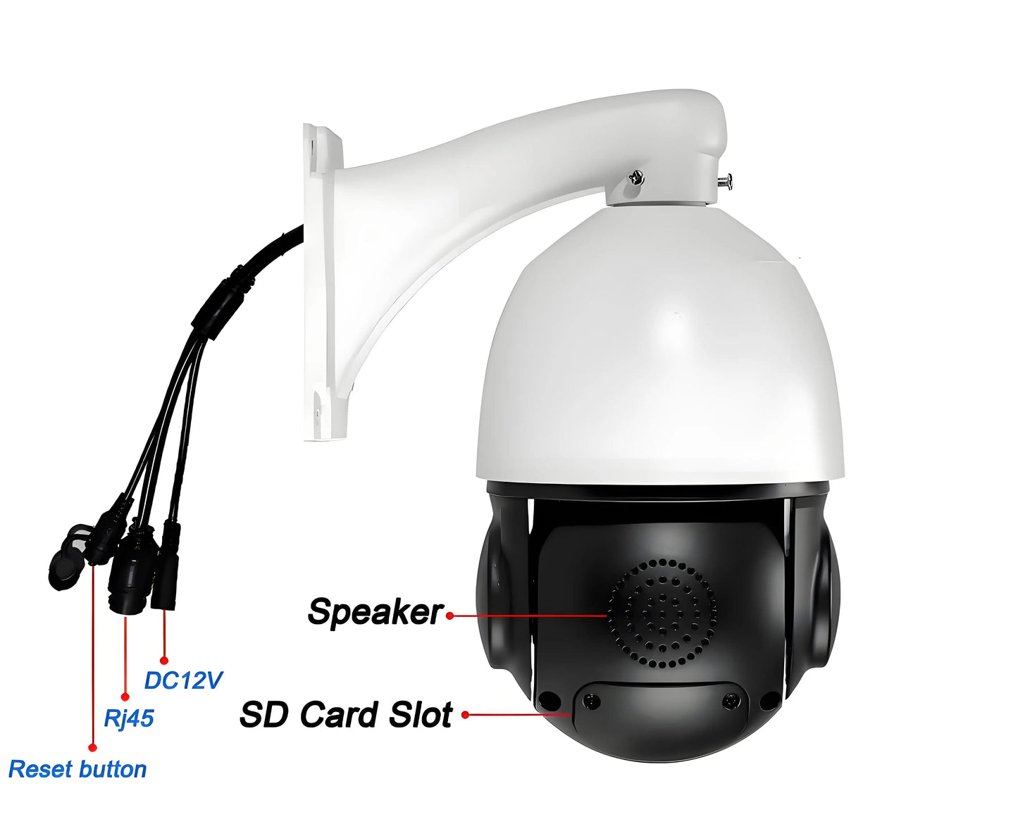 Metal Laser Infrared Full Color Auto Tracking Cruise 8MP 4K 54X Optics Zoom 360° POE PTZ Speed Dome Surveillance IP Camera