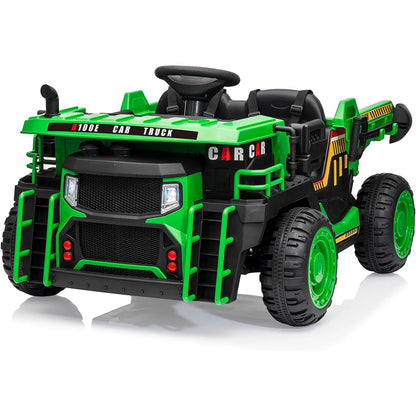 24v Ride on Dump Truck with Remote Control and Extra Shovel, 3 Speeds, Music, Safety Belt