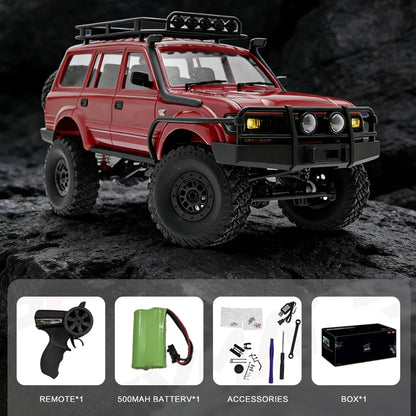 RC 1/16 Scale 4WD Off-Road Remote Control Truck 2.4G Full Proportional Steering With LED Lights